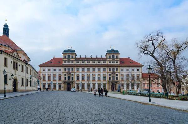 Prague Tsjechië Januari 2019 Toscaanse Paleis Hradchanskaya Plein Het Historische — Stockfoto