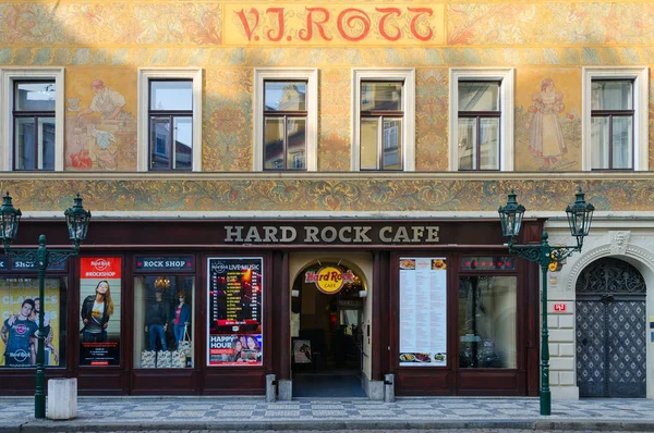 Prague Czech Republic January 2019 Popular Hard Rock Cafe Historic — Stock Photo, Image