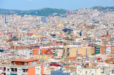 Doğal görünümünden yukarıdan (Montjuic dağ) Barcelona, İspanya