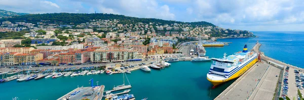 Nice France September 2018 Beautiful Panoramic View Roman Hill Port — Stock Photo, Image