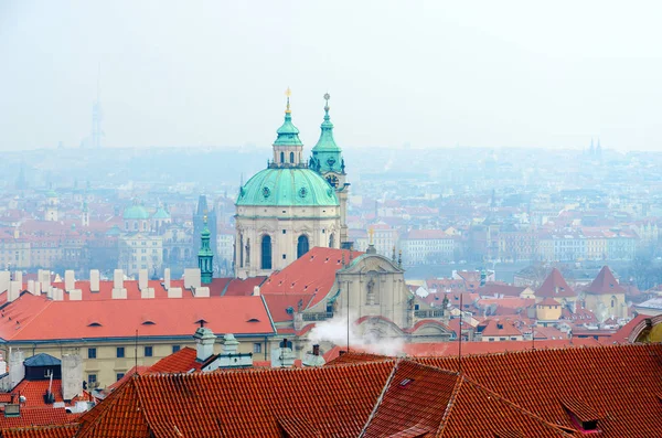 Belle Vue Sur Centre Historique Prague Eglise Saint Nicolas République — Photo