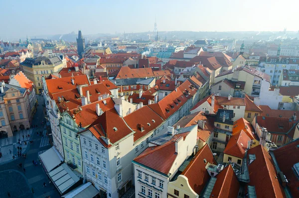 Beautiful top view of historical center of Prague (Stare Mesto), Czech Republic — Stock Photo, Image