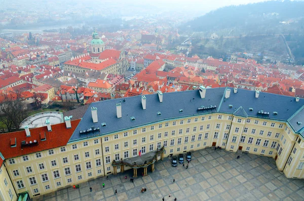 Top view of historical center of Prague, Czech Republic — Stock Photo, Image