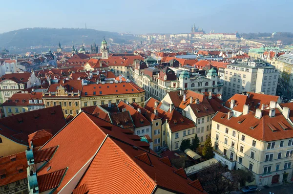 Beautiful top view of historical center of Prague, New Town Hall, Czech Republic — Stock Photo, Image