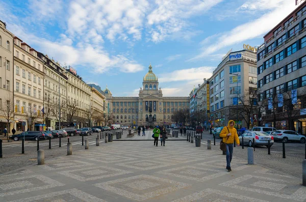 Václavské náměstí, Praha, Česká republika — Stock fotografie