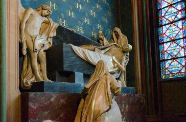 Notre Dame de Paris Katedrali heykel kompozisyonu, Paris, Fransa