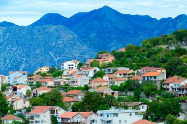 Kotor, Karadağ tatil kasabası güzel üst görünümü