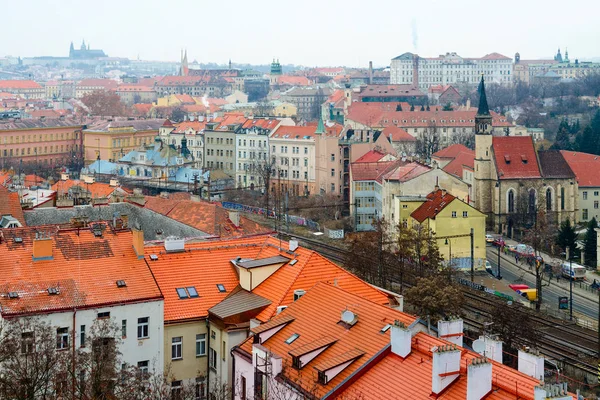 View from observation deck of Vyshegrad on Prague, Czech Republic — Stock Photo, Image