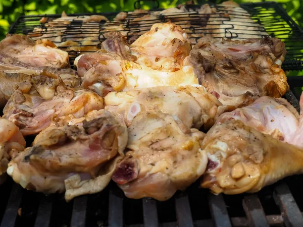 Smażony Kurczak Talerzu Grille — Zdjęcie stockowe