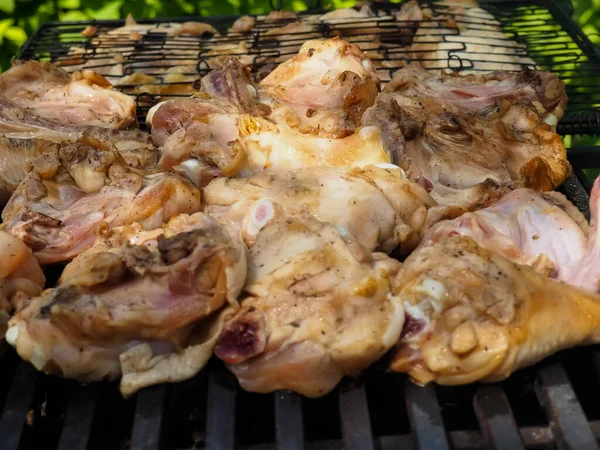 Smażony Kurczak Talerzu Grille — Zdjęcie stockowe