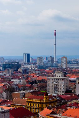 Hırvatistan 'ın başkenti Zagreb' in güzel ufuk çizgisi manzarası. 
