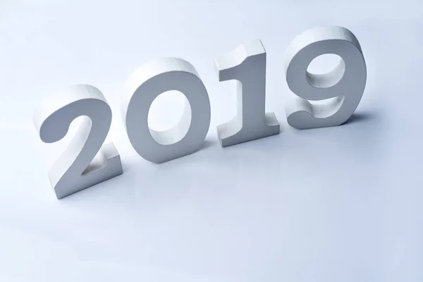 Room 2019 White Background Concept New Year Made Gypsum — Stock Photo, Image