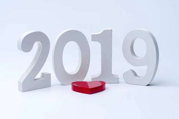 Room 2019 White Background Concept New Year Made Gypsum — Stock Photo, Image