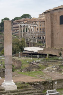 Vestilleri Roma Forumu ev kalıntıları. Roma, İtalya. Şehir cazibe.