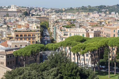 Roma, İtalya'nın hava panoramik cityscape. İtalya Roma'da manzaraları.