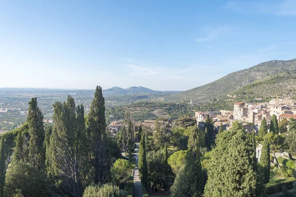 Häuser Tivoli Italien Blick Von Villa Este Attraktion Der Stadt — Stockfoto