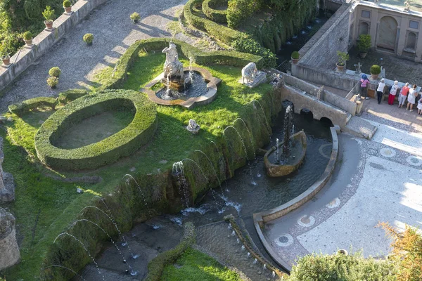 Fountain and garden Villa D\'este Tivoli, Italy. City attraction.