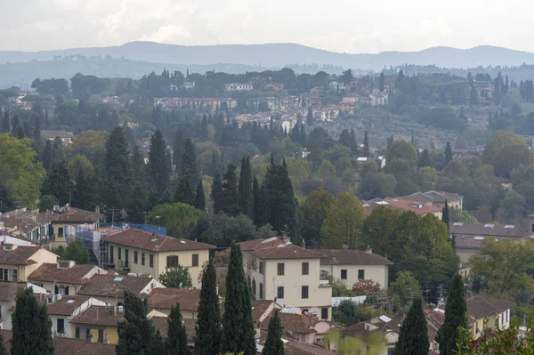 Krásná Krajina Shora Panorama Historického Pohledu Florencie Místa Boboli Gardens — Stock fotografie