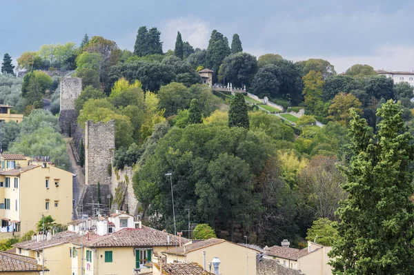 Krásná Krajina Shora Panorama Historického Pohledu Florencie Místa Boboli Gardens — Stock fotografie