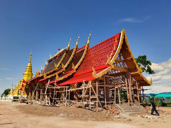 Buddhisttempel Uppbyggnad Norra Thailand — Stockfoto