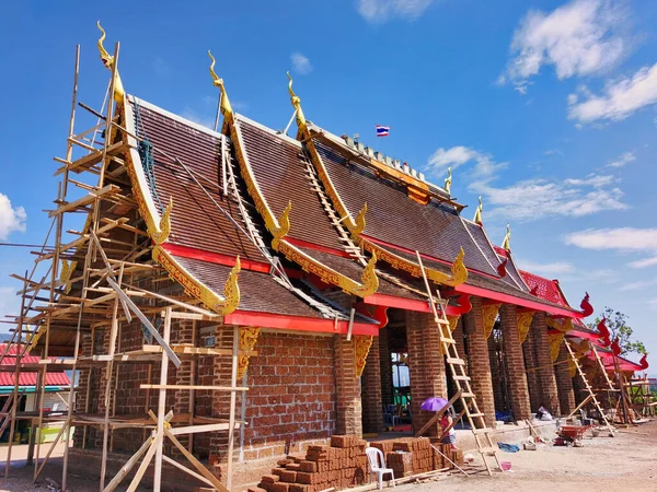 Buddhisttempel Uppbyggnad Norra Thailand — Stockfoto