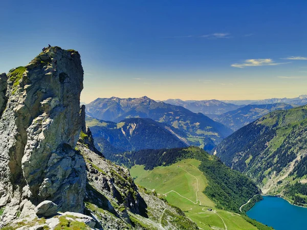 Wspaniały Widok Górskie Jezioro Alpach Francuskich — Zdjęcie stockowe
