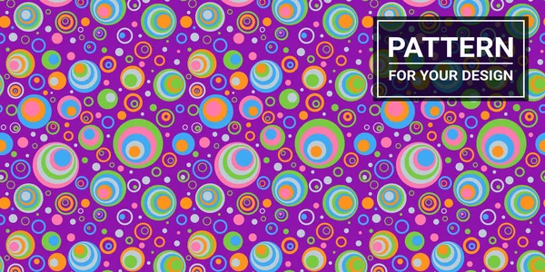 Abstract Seamless Pattern Multicolored Circles Purple Background Your Design — Stock Vector