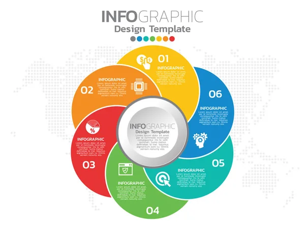 Design Der Infografik Vorlage Mit Farboptionen — Stockvektor