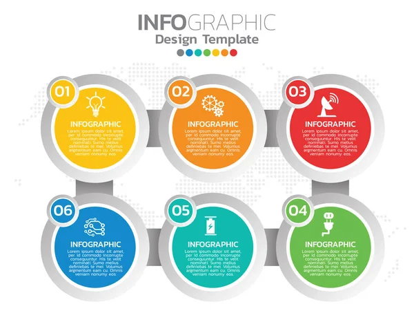 Design Der Infografik Vorlage Mit Farboptionen — Stockvektor