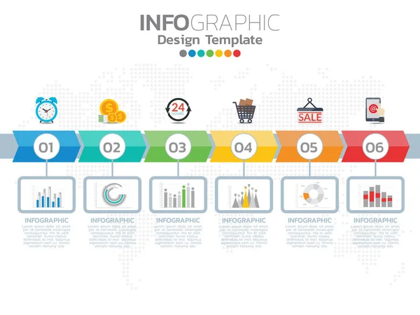 Design Der Infografik Vorlage Mit Farboptionen — Stockvektor