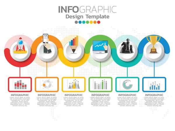 Diseño Plantilla Infográfica Con Opciones Color — Vector de stock