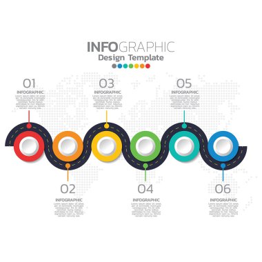 Simgesi ve seçenekleri olan bilgi şablonu tasarımı.