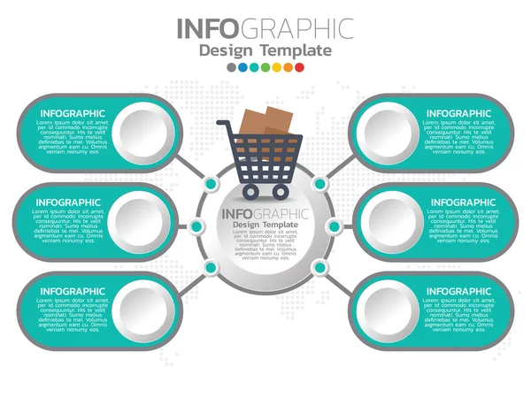 Design Der Infografik Vorlage Mit Farboptionen — Stockvektor