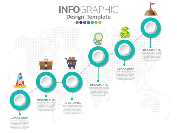 Design Der Infografik Vorlage Mit Farboptionen — Stockvektor