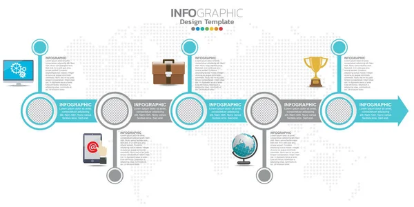 Infographic Arrow Design Template Βήματα Θέση Για Δεδομένα Σας Εικονογράφηση — Διανυσματικό Αρχείο