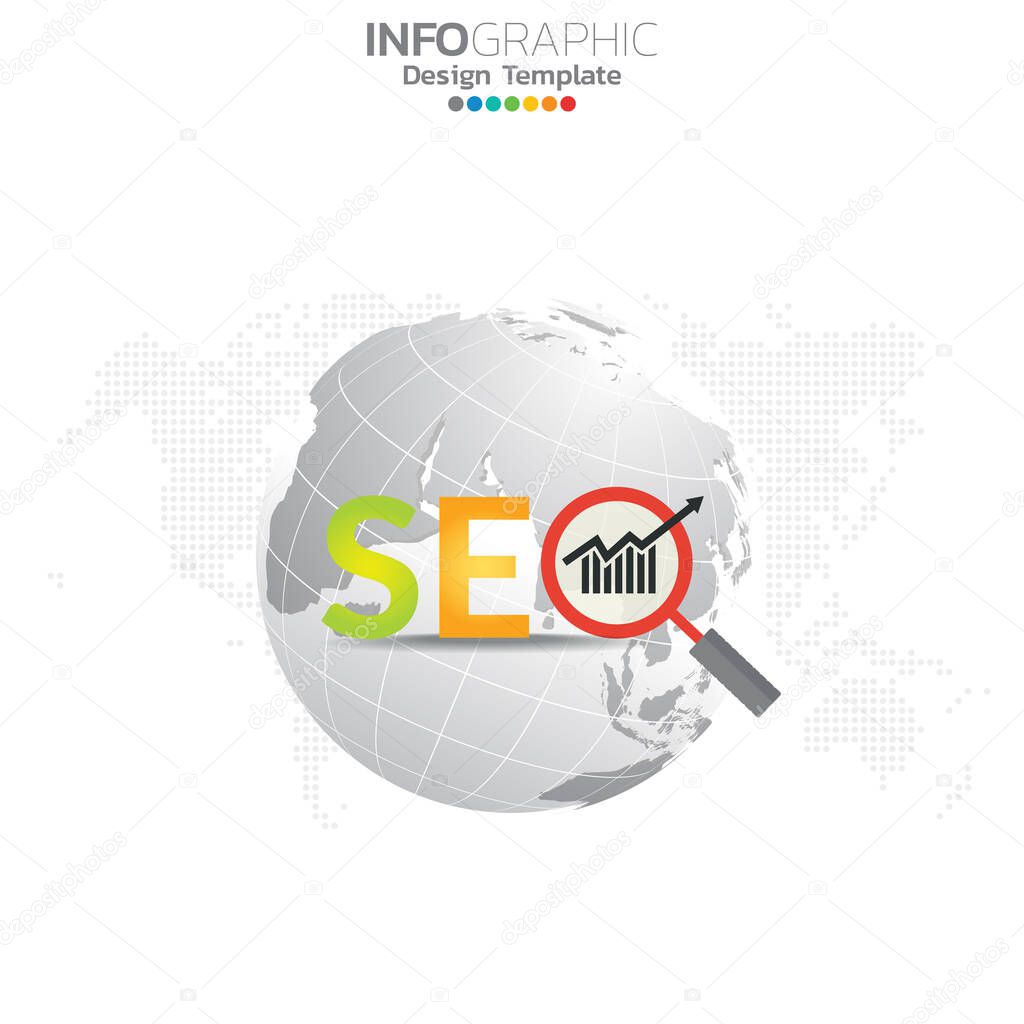 Infographic concept illustration of Seo infographics with Business layout template.