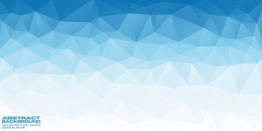 Mavi ve Beyaz renkli düşük poligonal ve çokgen arkaplan, Soyut Tasarım Şablonları.