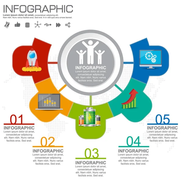 Vektor Infografika Sablon Diagram Grafikon Prezentáció Diagram Üzleti Koncepció Opciókkal — Stock Vector