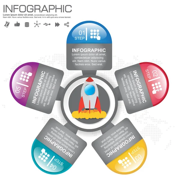 Infográfico Vetorial Modelo Para Diagrama Gráfico Apresentação Gráfico Conceito Negócio — Vetor de Stock