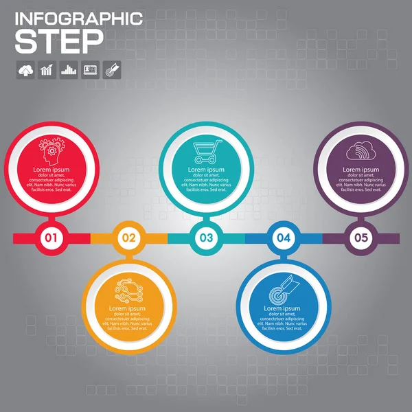 Timeline Infografica Modello Progettazione Con Opzioni Diagramma Processo Vettoriale Eps10 — Vettoriale Stock