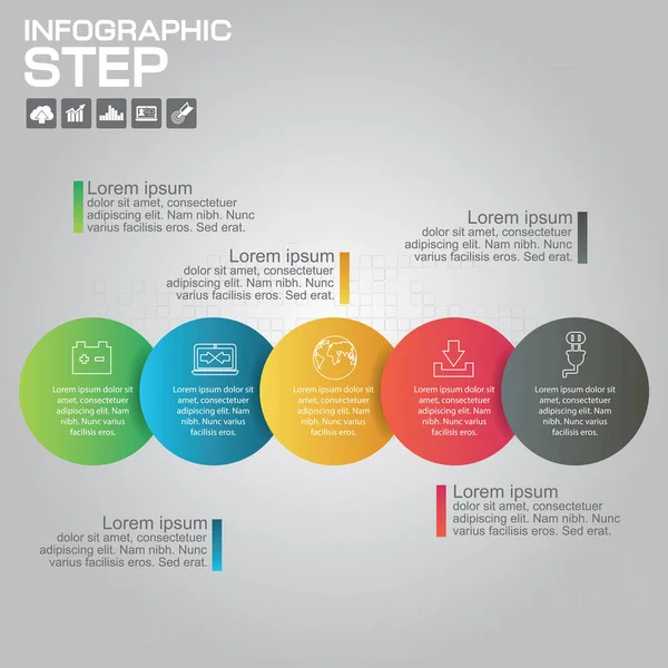 Βήματα Infographic Στοιχεία Σχεδιασμού Για Την Επιχείρησή Σας Διανυσματική Εικονογράφηση — Διανυσματικό Αρχείο