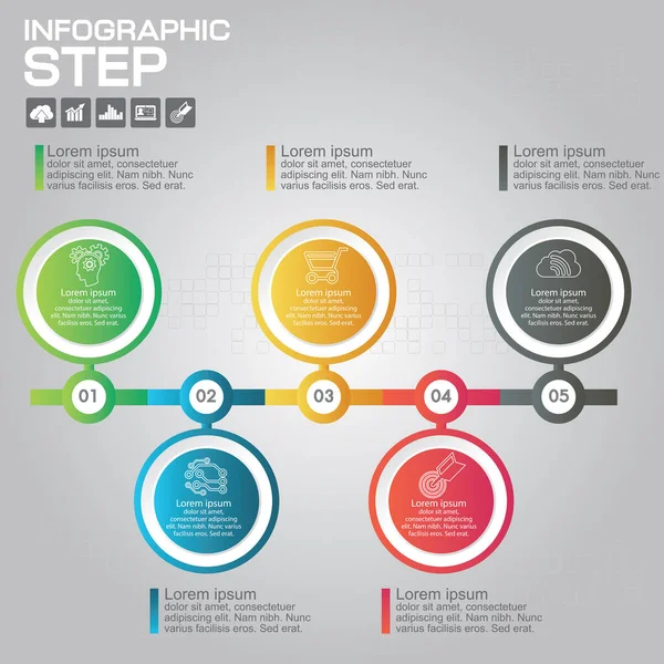 Βήματα Infographic Στοιχεία Σχεδιασμού Για Την Επιχείρησή Σας Διανυσματική Εικονογράφηση — Διανυσματικό Αρχείο