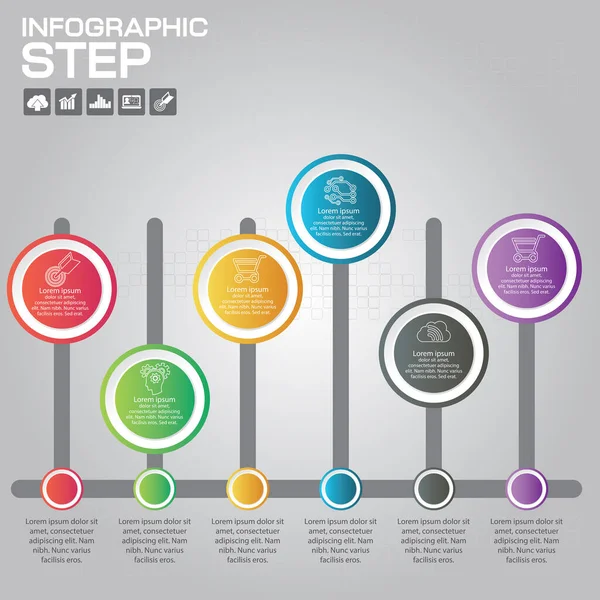 Passos Elementos Design Infográfico Para Sua Ilustração Vetor Negócios — Vetor de Stock