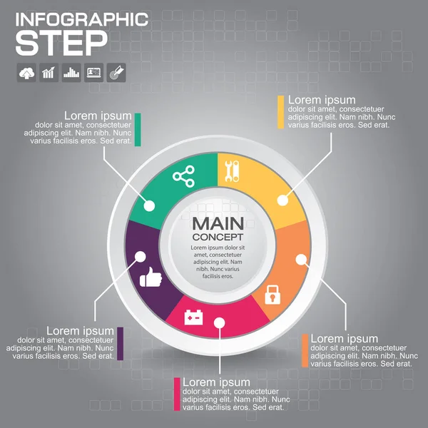 Διανυσματικός Κύκλος Επιχειρηματικές Έννοιες Εικονίδια Μπορεί Χρησιμοποιήσει Για Infographic Βρόχο — Διανυσματικό Αρχείο