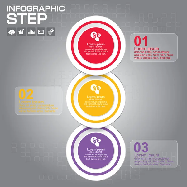 Elementi Progettazione Infografica Passaggi Tua Illustrazione Vettoriale Aziendale — Vettoriale Stock