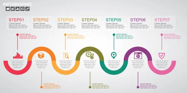 Zeitachse Infografik Design Vorlage Mit Optionen Prozessdiagramm Vektor Eps10 Abbildung — Stockvektor