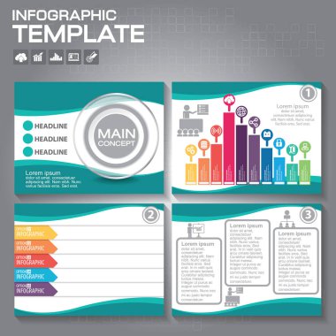 İş soyut şablonu arka plan tasarımı slaytları. Bilgi grafikleri ve grafikleri