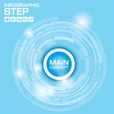 Soyut teknoloji daireleri vektör arkaplanı.