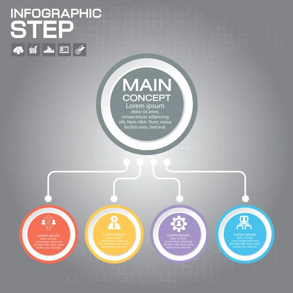 Cronologia Modelli Progettazione Infografica Con Cartellini Carta Idea Visualizzare Informazioni — Vettoriale Stock