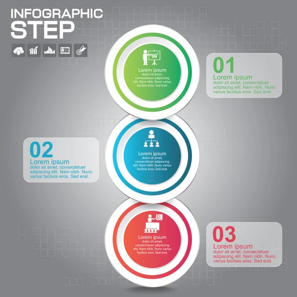 Passos Elementos Design Infográfico Para Sua Ilustração Vetor Negócios — Vetor de Stock
